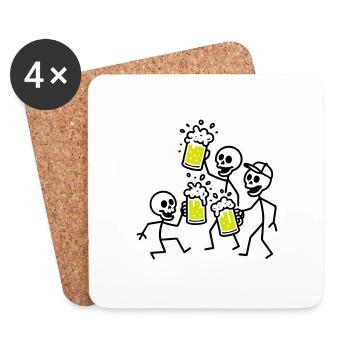 Beer Team Skeleton - Coasters (set of 4) - white - Front