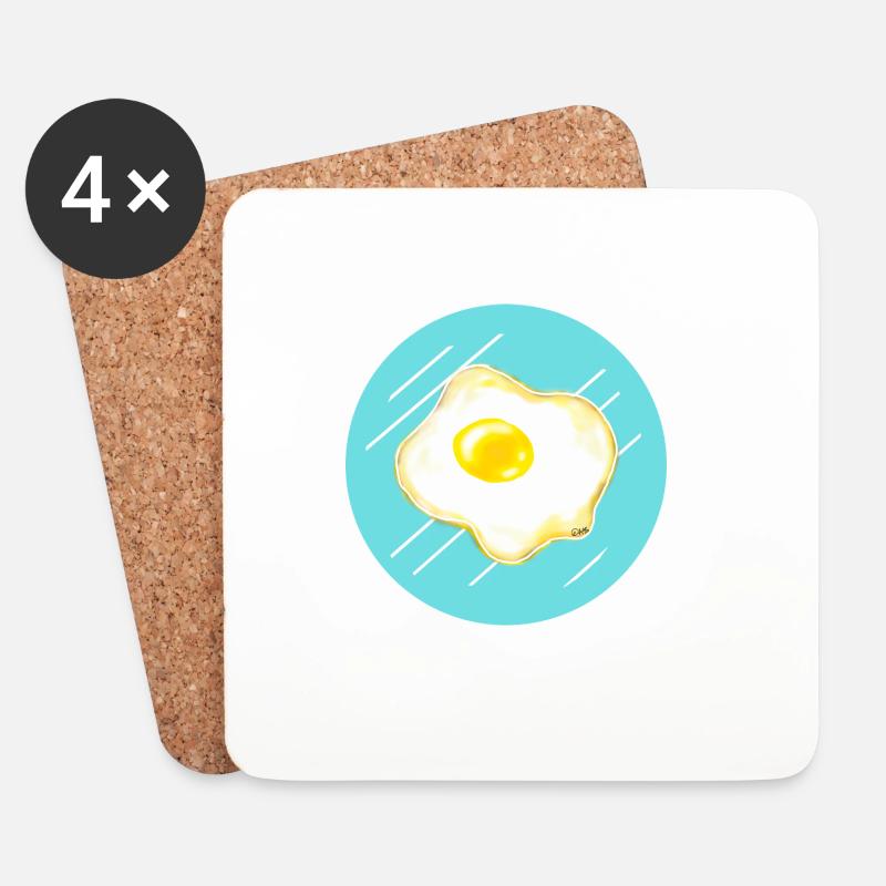 fried egg - Coasters (set of 4) - white