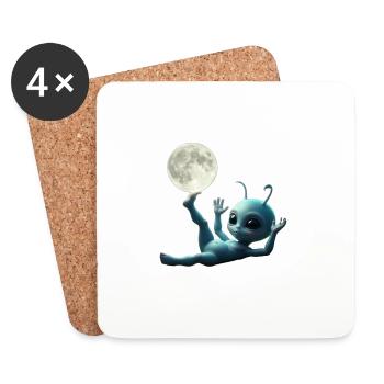 Moonbound Alien Baby - Coasters (set of 4) - white - Front