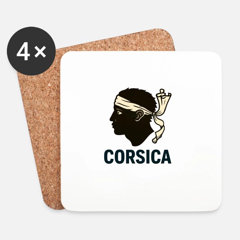 Corsica Moor's Head - Untersetzer (4er-Set) - Weiß