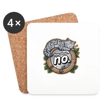 Bkh silver tabby no - Coasters (set of 4) - white - Front