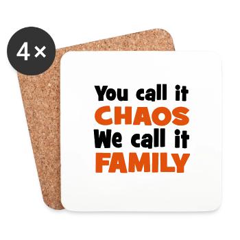 Familie - Untersetzer (4er-Set) - Weiß - Vorne