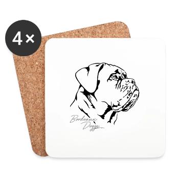 BORDEAUX DOGGE Portrait Wilsigns - Coasters (set of 4) - white - Front