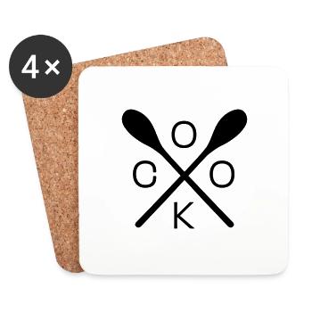 cuisinier - Dessous de verre (lot de 4) - blanc - Devant