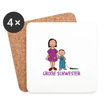 Große Schwester - Untersetzer (4er-Set) - Weiß - Vorne