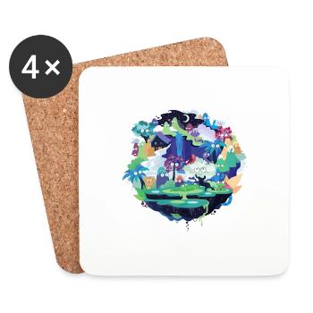 Amelie_1 - Dessous de verre (lot de 4) - blanc - Devant