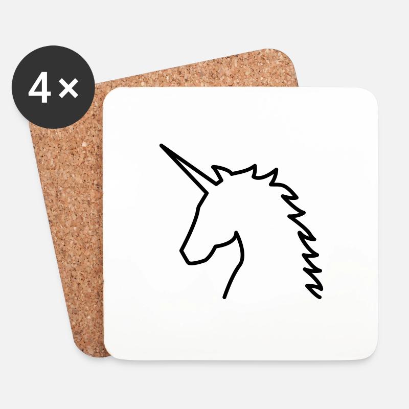 Einhorn - Untersetzer (4er-Set) - Weiß