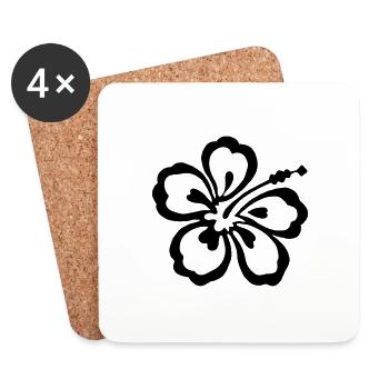 Hibiscus - Dessous de verre (lot de 4) - blanc - Devant