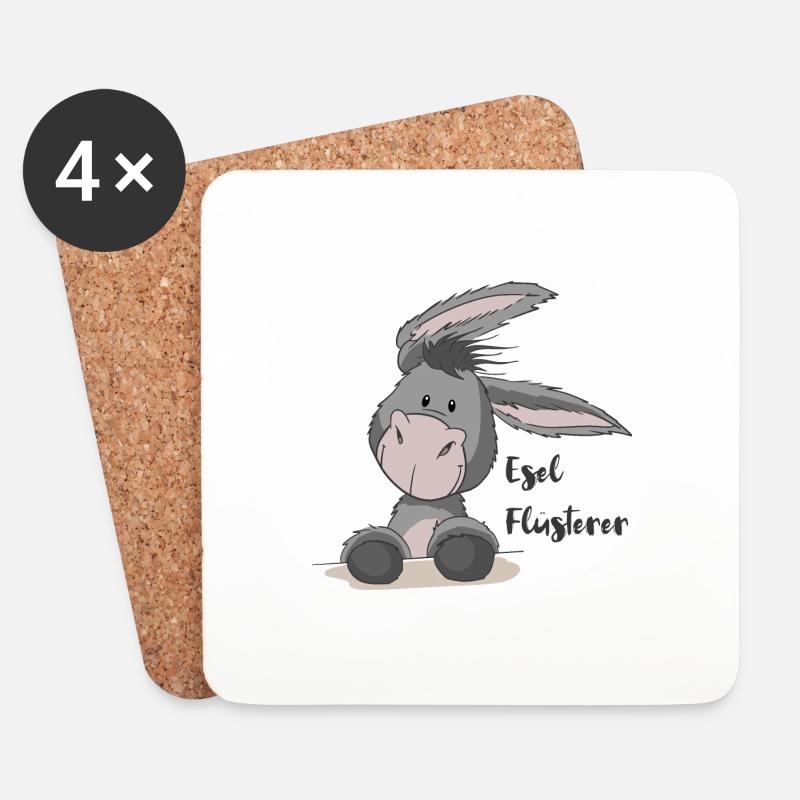 Esel Flüsterer - Untersetzer (4er-Set) - Weiß