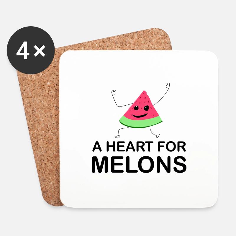 Melone Melonen Wassermelone - Untersetzer (4er-Set) - Weiß