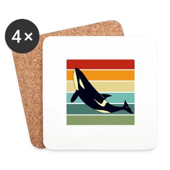 Orca - Dessous de verre (lot de 4) - blanc - Devant