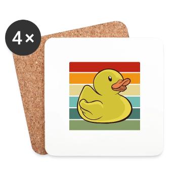 Ente - Untersetzer (4er-Set) - Weiß - Vorne