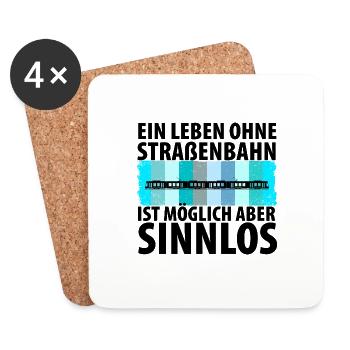Straßenbahnfahrer Straßenbahn Stadtbahn Tram - Untersetzer (4er-Set) - Weiß - Vorne