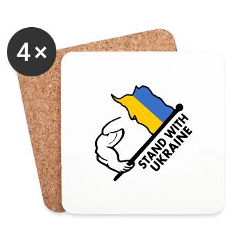 STAND WITH UKRAINE - Untersetzer (4er-Set) - Weiß - Vorne