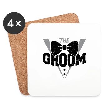 The Groom - Ehe - Untersetzer (4er-Set) - Weiß - Vorne