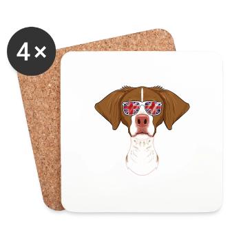 Brittany UK Sunglasses I Deutsch Flag I Union Jack - Coasters (set of 4) - white - Front