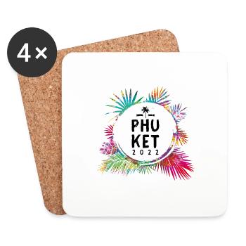 Phuket 2022 Colorful - Coasters (set of 4) - white - Front