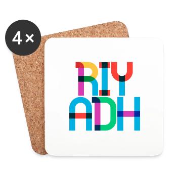 Riyadh Saudi Arabia CMYK Pop Art Style - Coasters (set of 4) - white - Front
