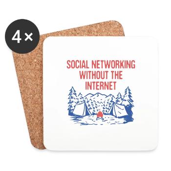 Networking Without Internet Camping Friends - Untersetzer (4er-Set) - Weiß - Vorne