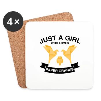 Japanese origami design and kirigami origami - Coasters (set of 4) - white - Front