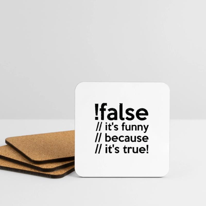 Programmierer false true Informatiker Student Code Untersetzer (4er-Set)