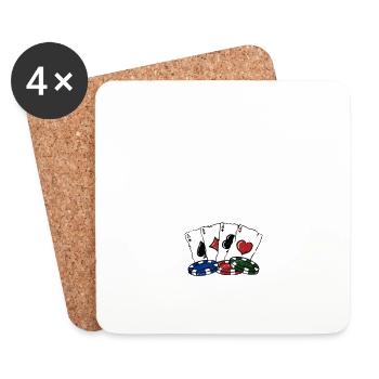 If You Win Its Luck Poker Funny Poker Player - Coasters (set of 4) - white - Front