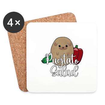 Salade de pugtato - Dessous de verre (lot de 4) - blanc - Devant