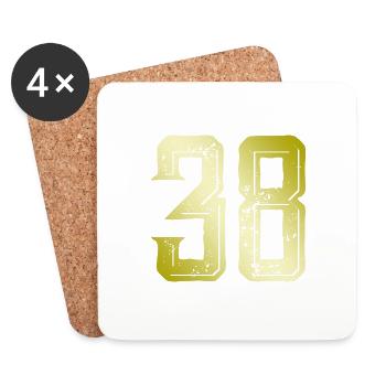 Symbole numérique 38 - Dessous de verre (lot de 4) - blanc - Devant