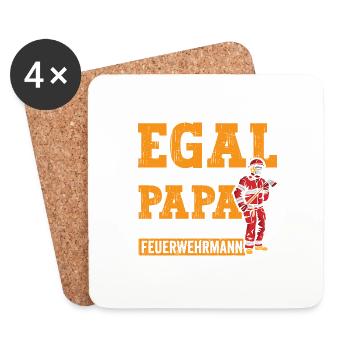 Papa ist Feuerwehrmann - Untersetzer (4er-Set) - Weiß - Vorne