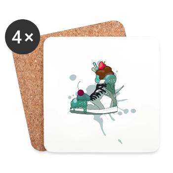 Sneakerhead // Sneaker // Illustration - Coasters (set of 4) - white - Front