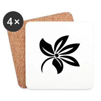 Blume - Untersetzer (4er-Set) - Weiß - Vorne