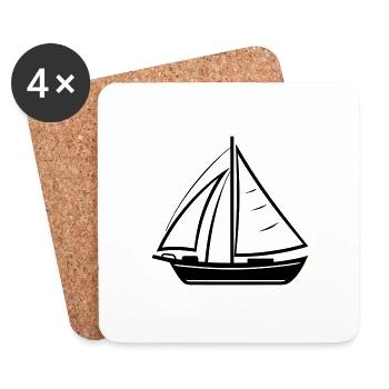 Segelboot - Untersetzer (4er-Set) - Weiß - Vorne