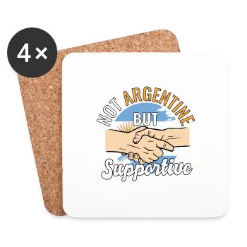 Not Argentine But Supportive Traveler Tourist - Untersetzer (4er-Set) - Weiß - Vorne