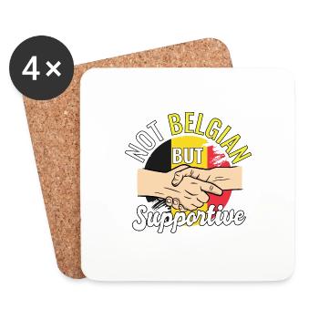 Not Belgian But Supportive Country Travel Belgium - Untersetzer (4er-Set) - Weiß - Vorne