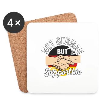 Not German But Supportive Country Traveler - Untersetzer (4er-Set) - Weiß - Vorne
