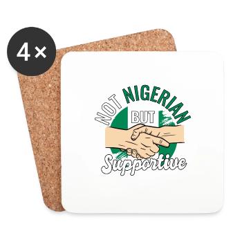 Pas nigérian mais un voyageur de campagne solidaire - Dessous de verre (lot de 4) - blanc - Devant