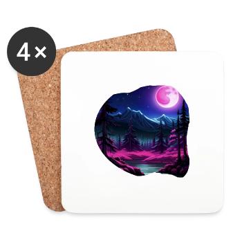 full moon nature - Coasters (set of 4) - white - Front