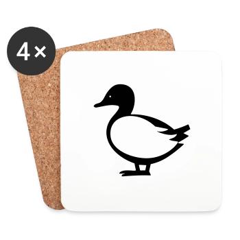 Ente - Untersetzer (4er-Set) - Weiß - Vorne