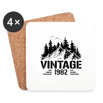 T-Shirt VINTAGE 1982 - Coasters (set of 4) - white - Front