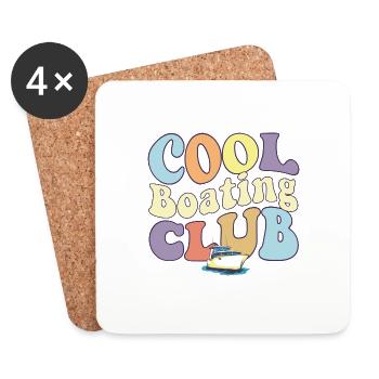 Cool Boating Club Motorboat Pontoon Captain Boat - Coasters (set of 4) - white - Front