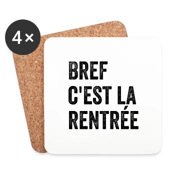 In short, it's back to school 📚✏️ - Coasters (set of 4) - white - Front