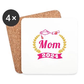 Senior Mom Class of 2024 Graduation Party Proud - Coasters (set of 4) - white - Front