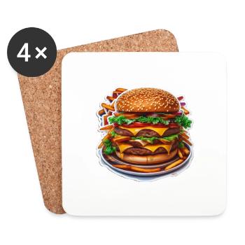 Burger - Coasters (set of 4) - white - Front