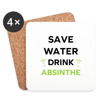 Save water drink absinthe - Coasters (set of 4) - white - Front