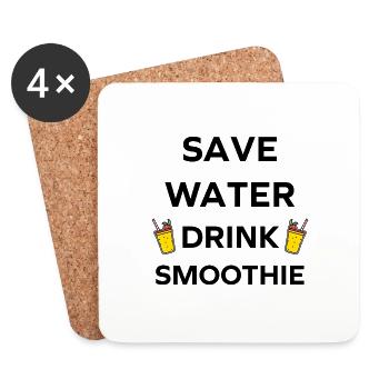 Wasser sparen, Smoothies trinken - Untersetzer (4er-Set) - Weiß - Vorne
