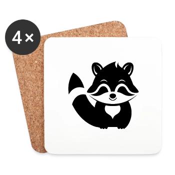 Raccoon - Coasters (set of 4) - white - Front