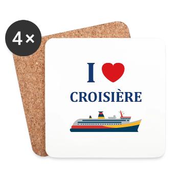 I love Croisière - Dessous de verre (lot de 4) - blanc - Devant