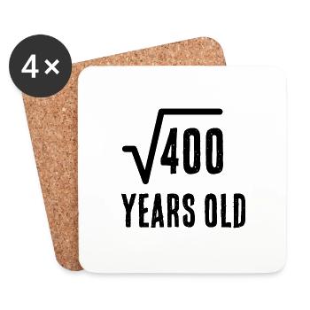 20th Square Root Birthday Funny Maths Lover Saying - Coasters (set of 4) - white - Front