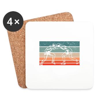Équipe de lutte Athlète Pro Jeune Lutteur Drôle - Dessous de verre (lot de 4) - blanc - Devant
