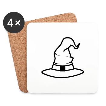 chapeau magique - Dessous de verre (lot de 4) - blanc - Devant